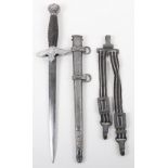 Luftwaffe 2nd Pattern Officers Dress Dagger with Hanging Straps by Carl Eickhorn Solingen