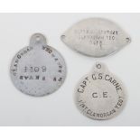 3x Great War Identity Discs of Glamorgan Yeomanry Interest