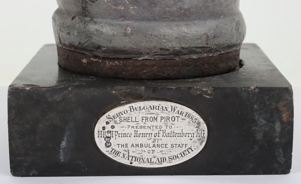 Artillery Shell Head from the Battle of Pirot During the Servo-Bulgarian War 1885 Presented to H.R.H - Image 2 of 8
