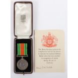WW2 Defence Medal Awarded to Female Civil Defence Member