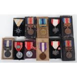 10x Cased Japanese Medals