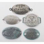 5x Great War Identification Discs of Somerset Light Infantry Interest