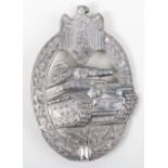 WW2 German Army / Waffen-SS Panzer Assault Badge in Silver by Adolf Scholze