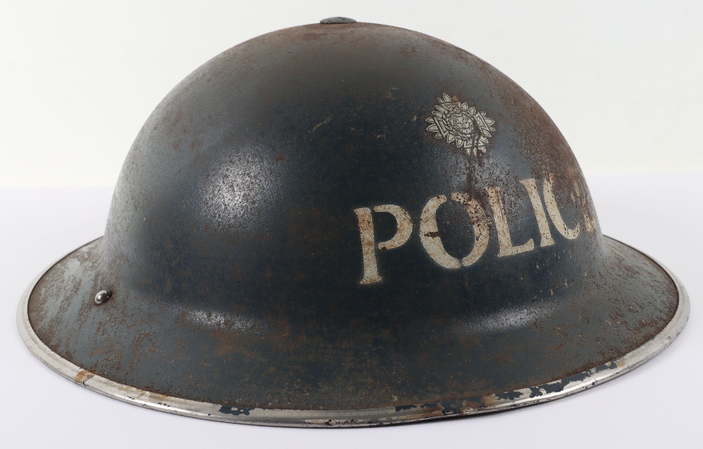 WW2 British Home Front Police Officers Steel Helmet - Image 3 of 7