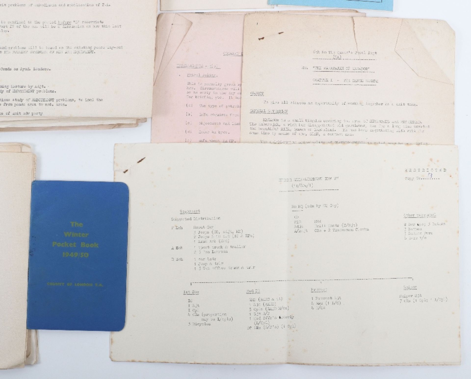 6th Bn. Queen's Royal Regiment (T.A.) Large Collection of Paperwork 1947-1950 - Bild 4 aus 12