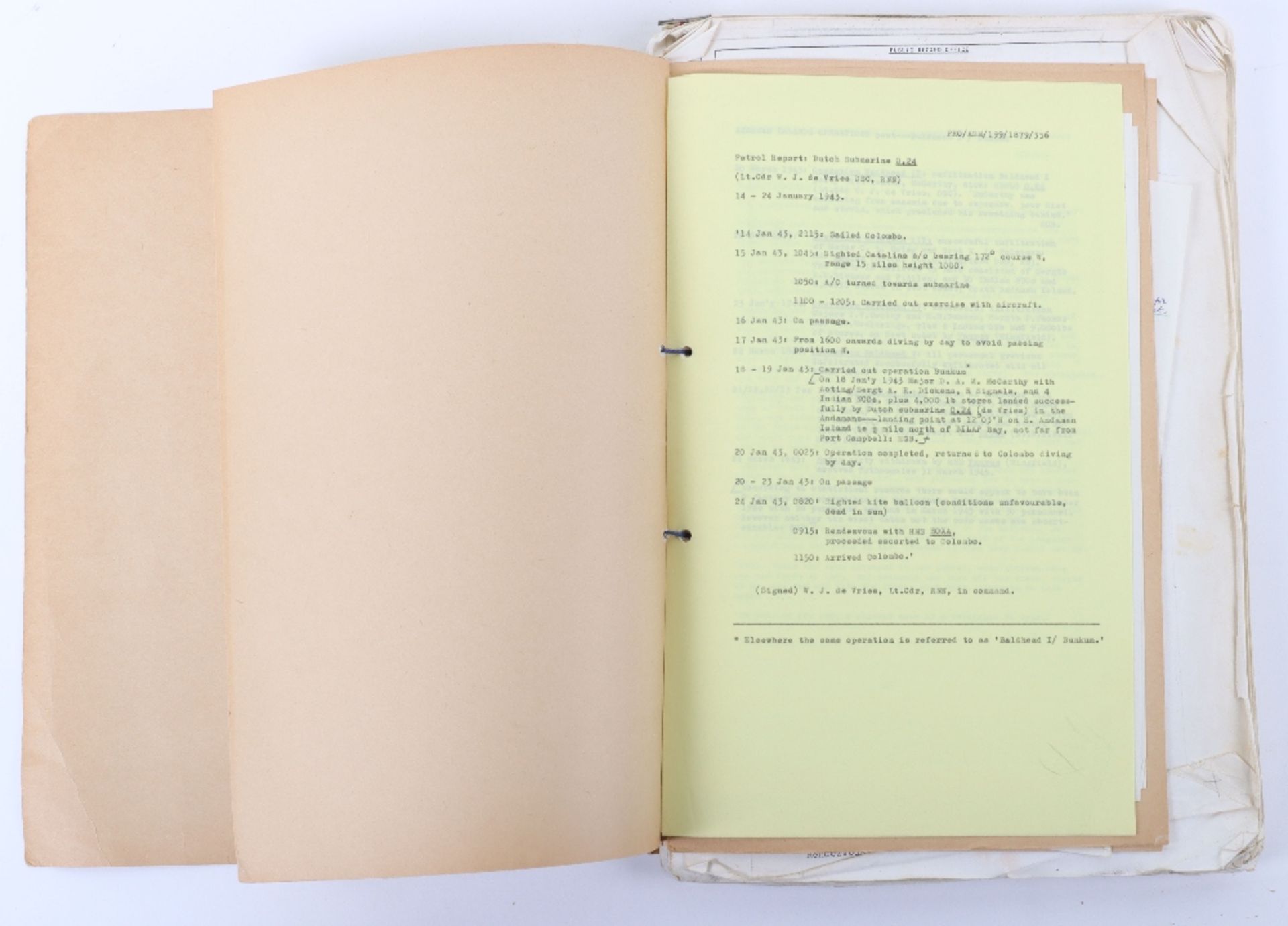 Unusual Research File Relating to World War 2 Allied Eastern Fleet Submarine Special Operations most - Image 4 of 15