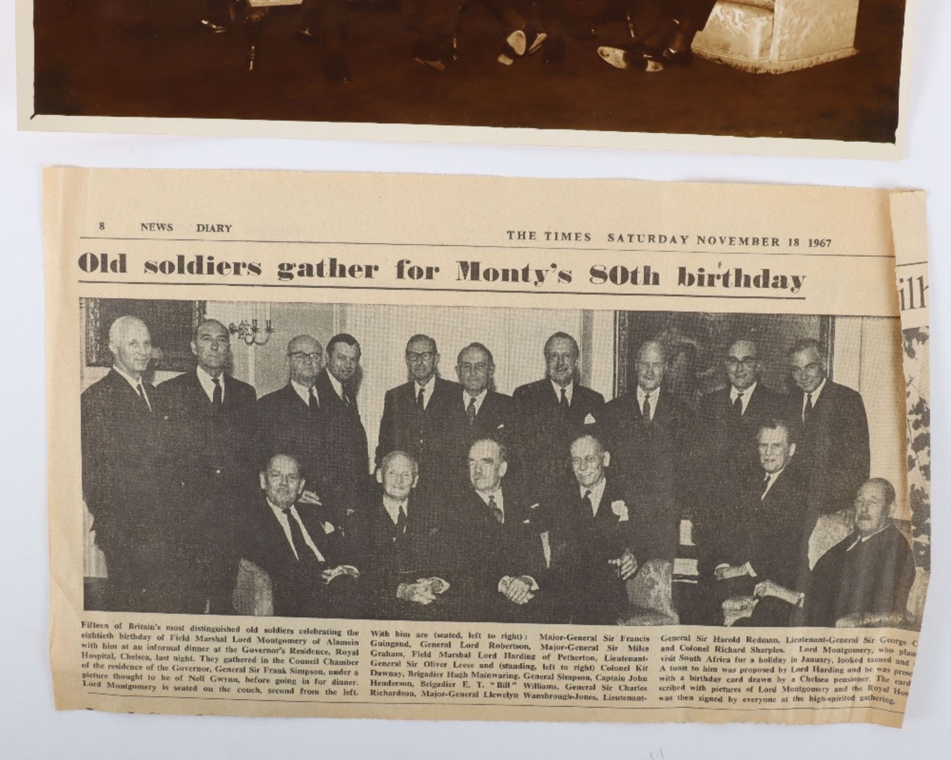 Important Original Photograph of "Old Soldier's gather for Monty's 80th Birthday" November 1967 - Bild 3 aus 4