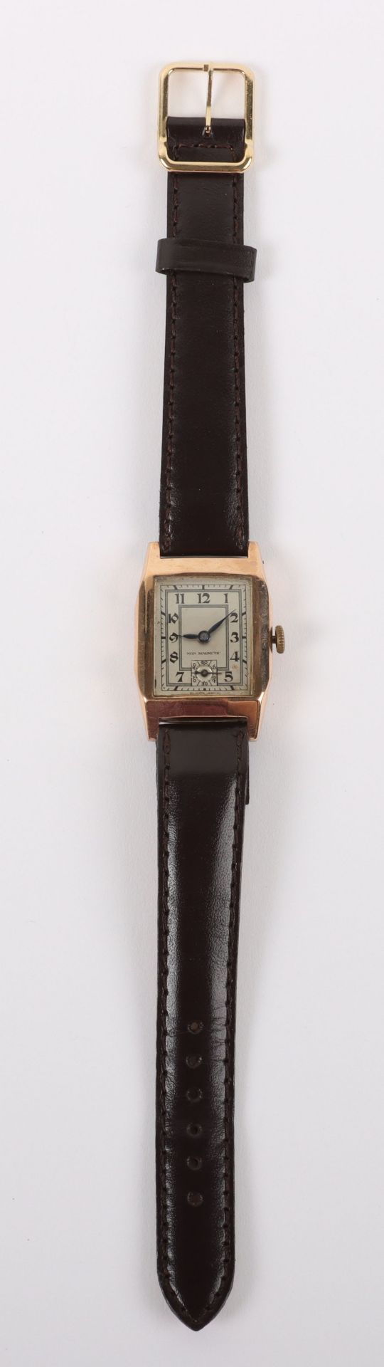 A vintage 9ct gold Swiss tank wristwatch, ‘Non Magnetic’ - Bild 2 aus 6