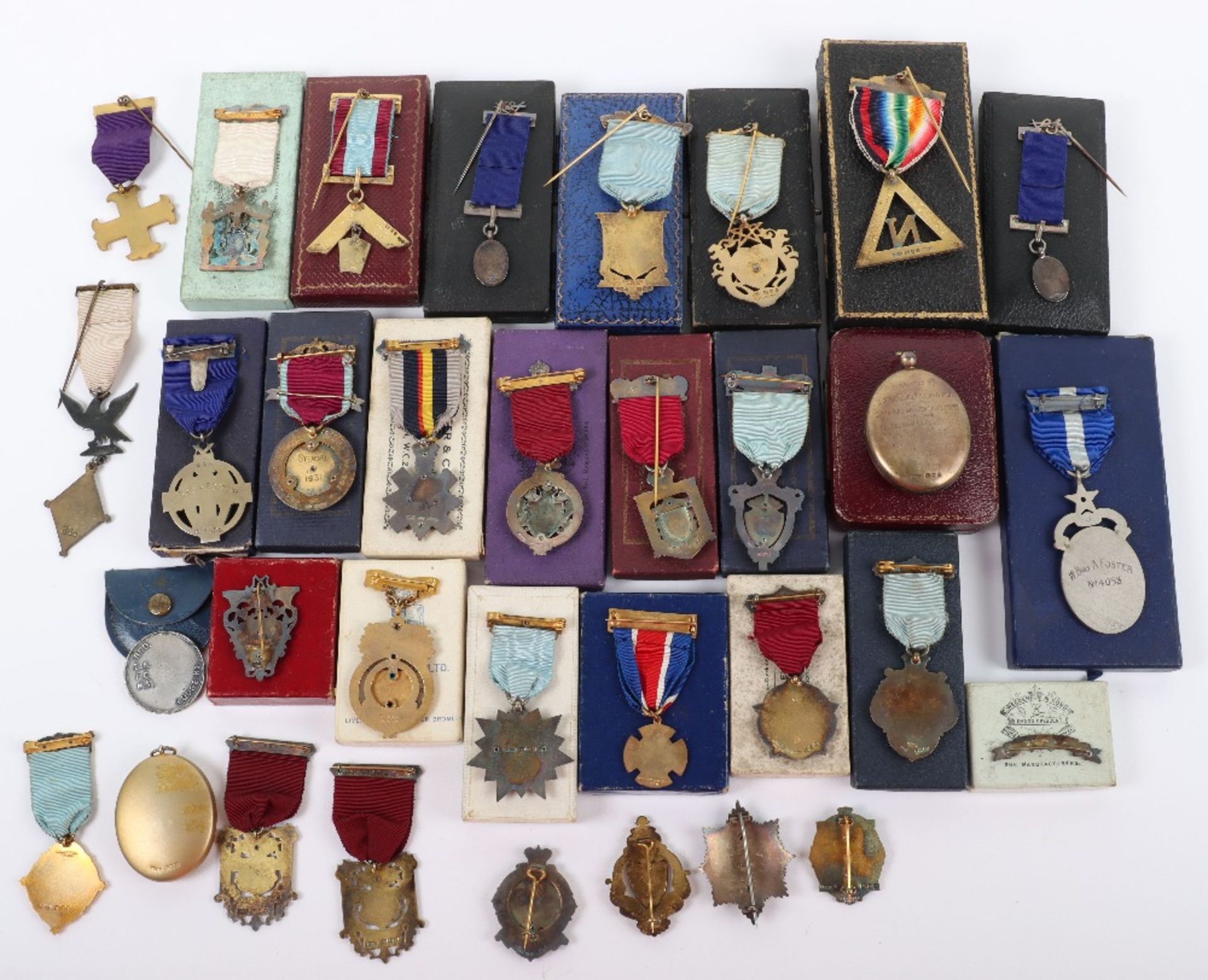 A large quantity of silver and silver and enamel Masonic medals - Image 6 of 6