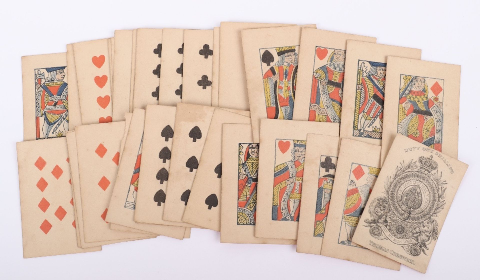 Early 19th century printed playing card set, Thomas Creswick