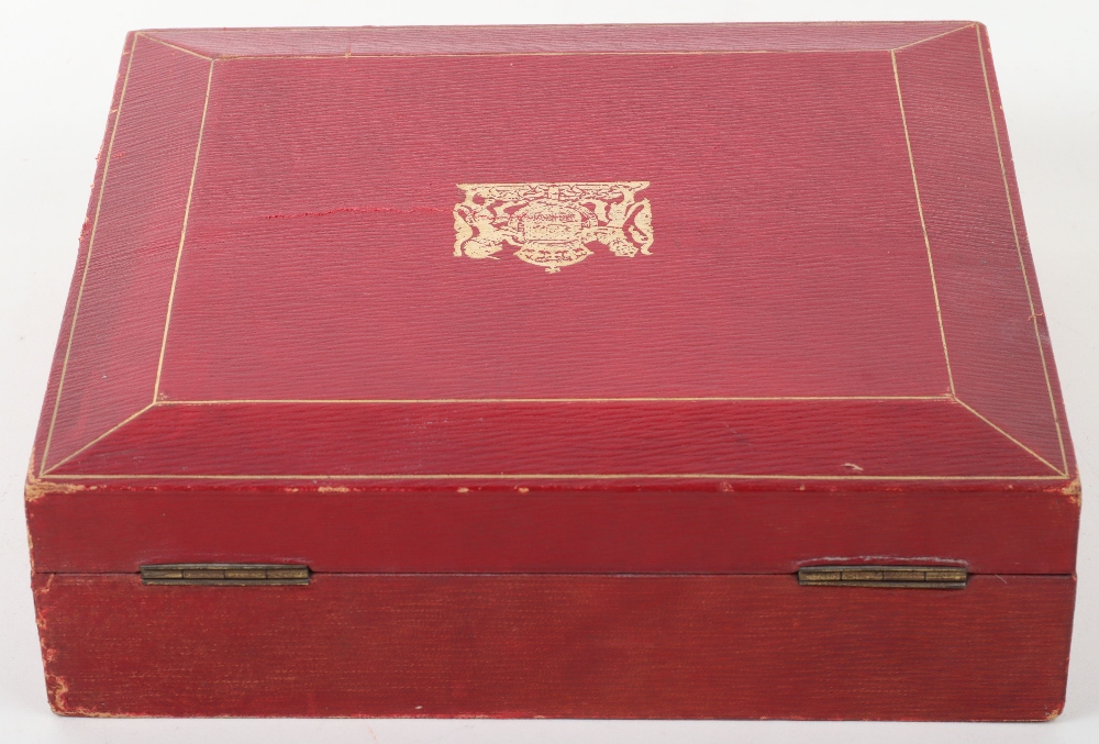 A 20th century Morocco leather red Government despatch box - Image 6 of 9