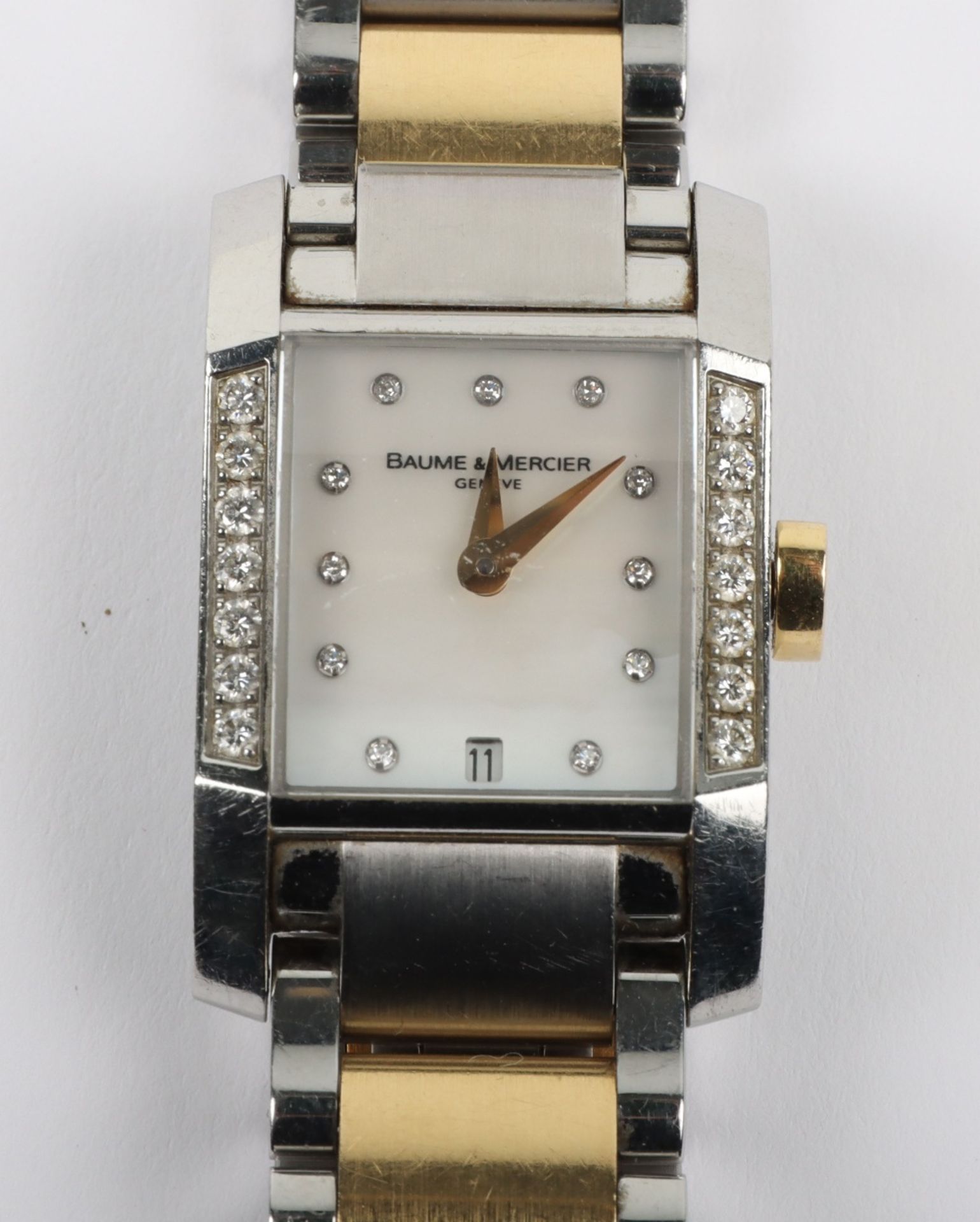 A Baume & Mercier ‘Hampton Diamant’ gold and diamond set wristwatch