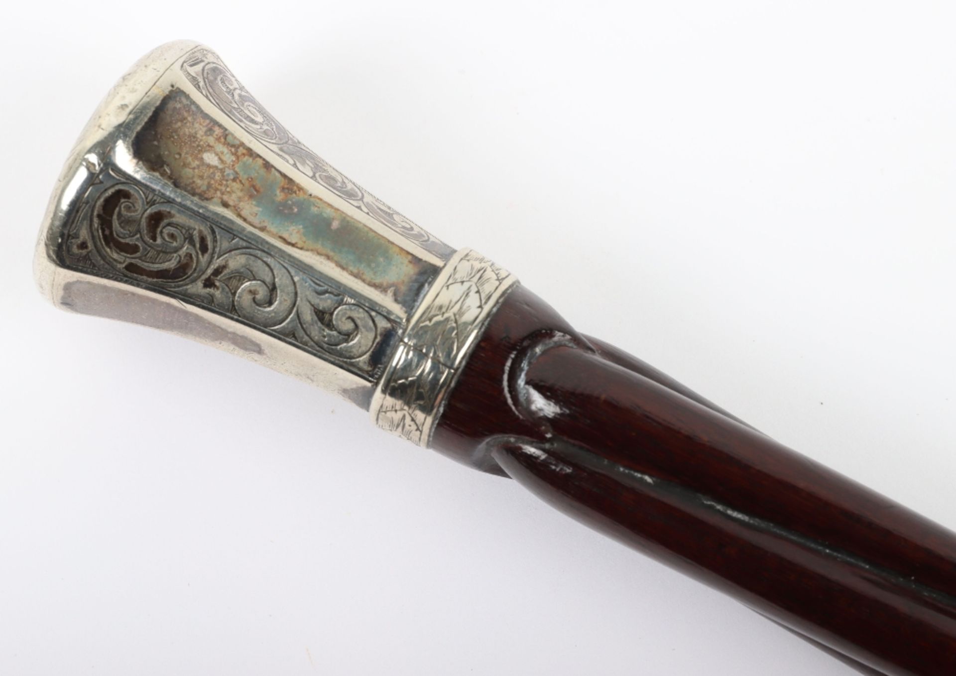 A Victorian silver walking stick, Birmingham 1876 - Bild 8 aus 9