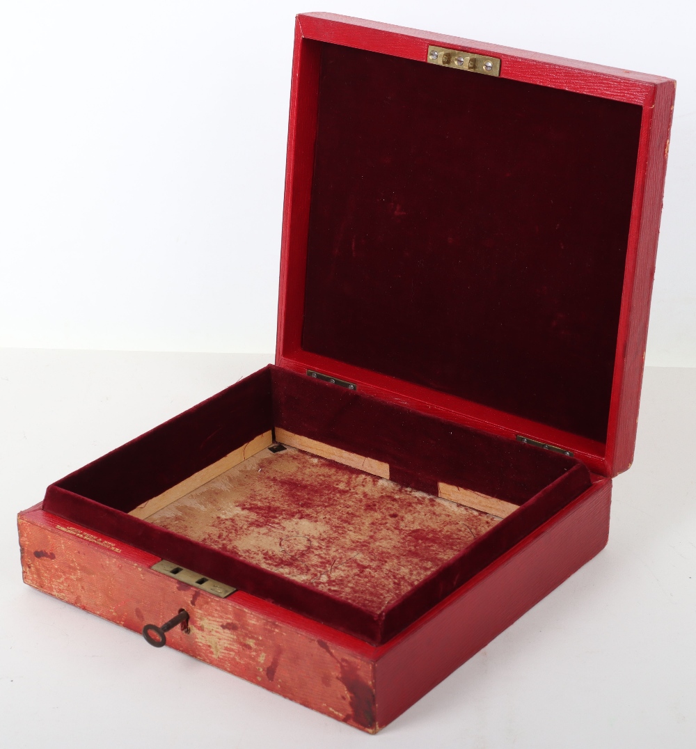 A 20th century Morocco leather red Government despatch box - Image 2 of 9