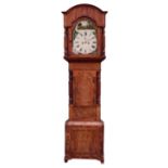 William IV mahogany and banded longcase clock with hunting scene