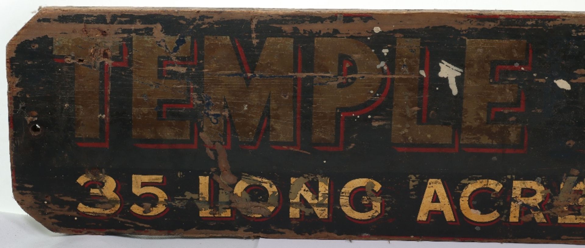 A vintage painted wood sign ‘Temple Haulage (Covent Garden Ltd) 35 Long Acre W.C.2, Phone, Covent Ga - Image 2 of 5