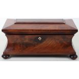 A 19th century mahogany casket tea caddy