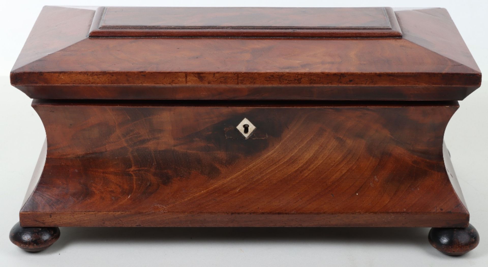 A 19th century mahogany casket tea caddy