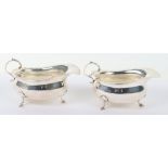 A pair of early 20th century silver sauce boats, William Suckling, Birmingham 1928