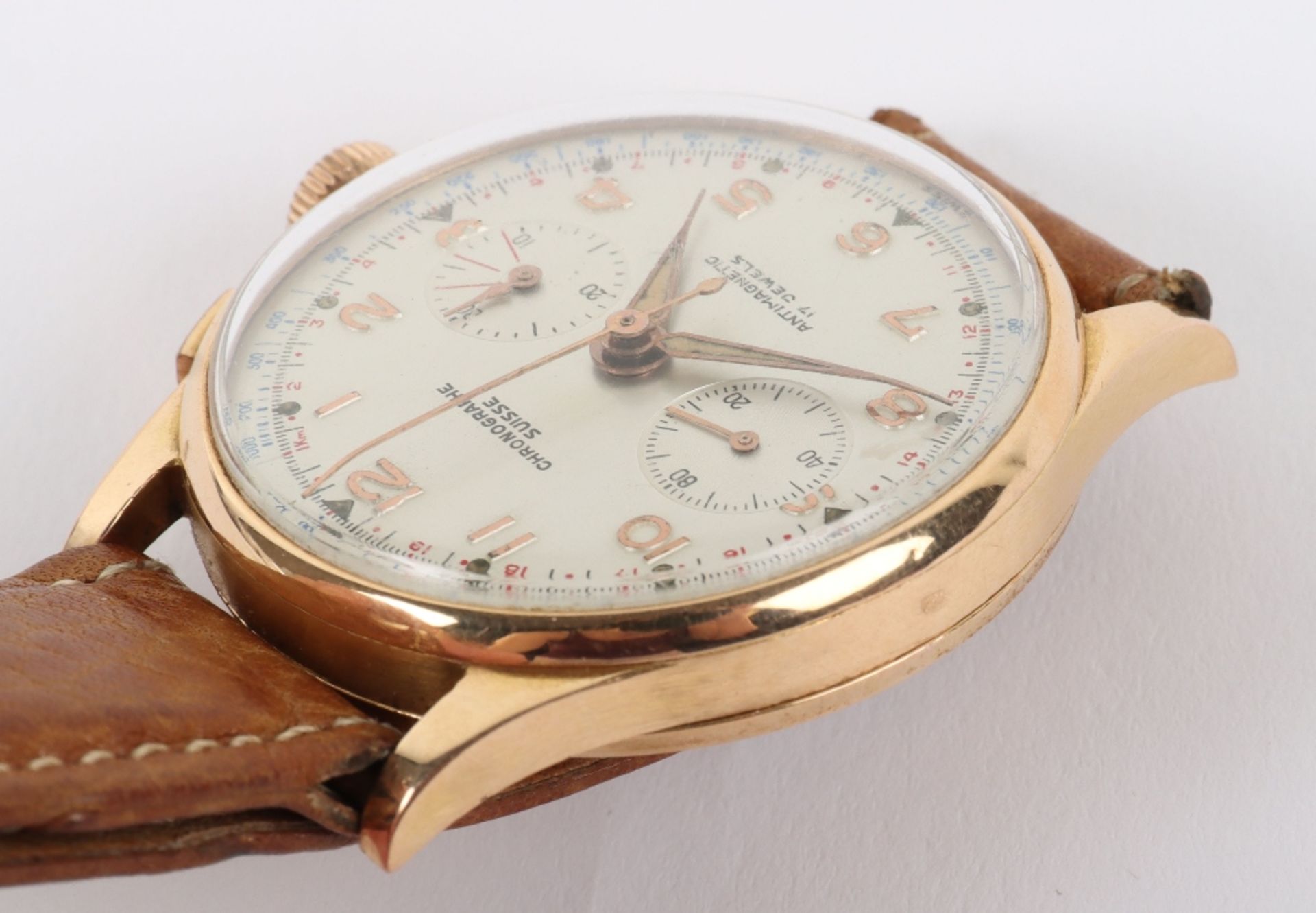 An 18ct gold Chronographe Suisse chronograph gentleman’s wristwatch - Bild 7 aus 7