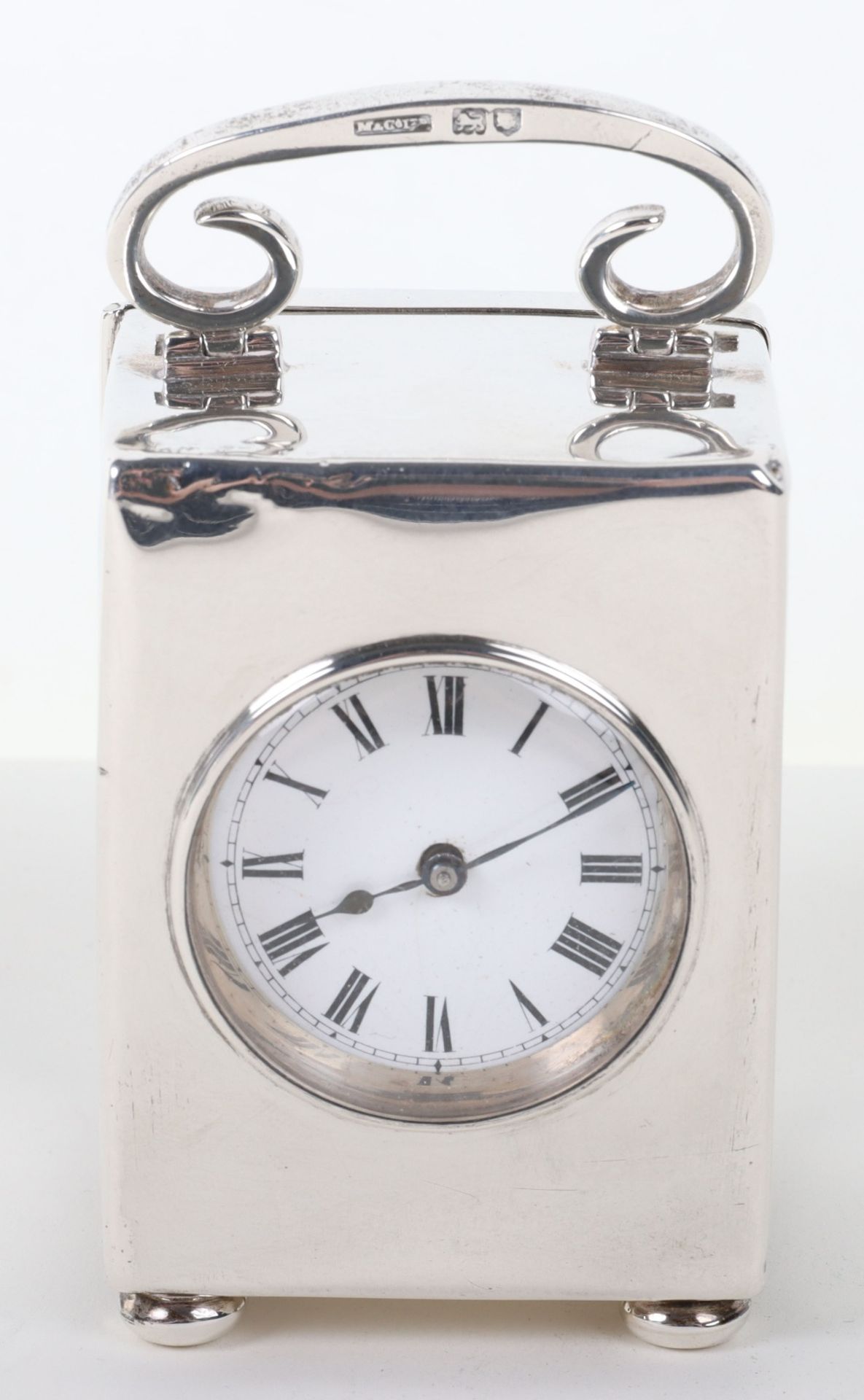 An Edwardian silver carriage clock, Mojon & Co Ltd, London 1907