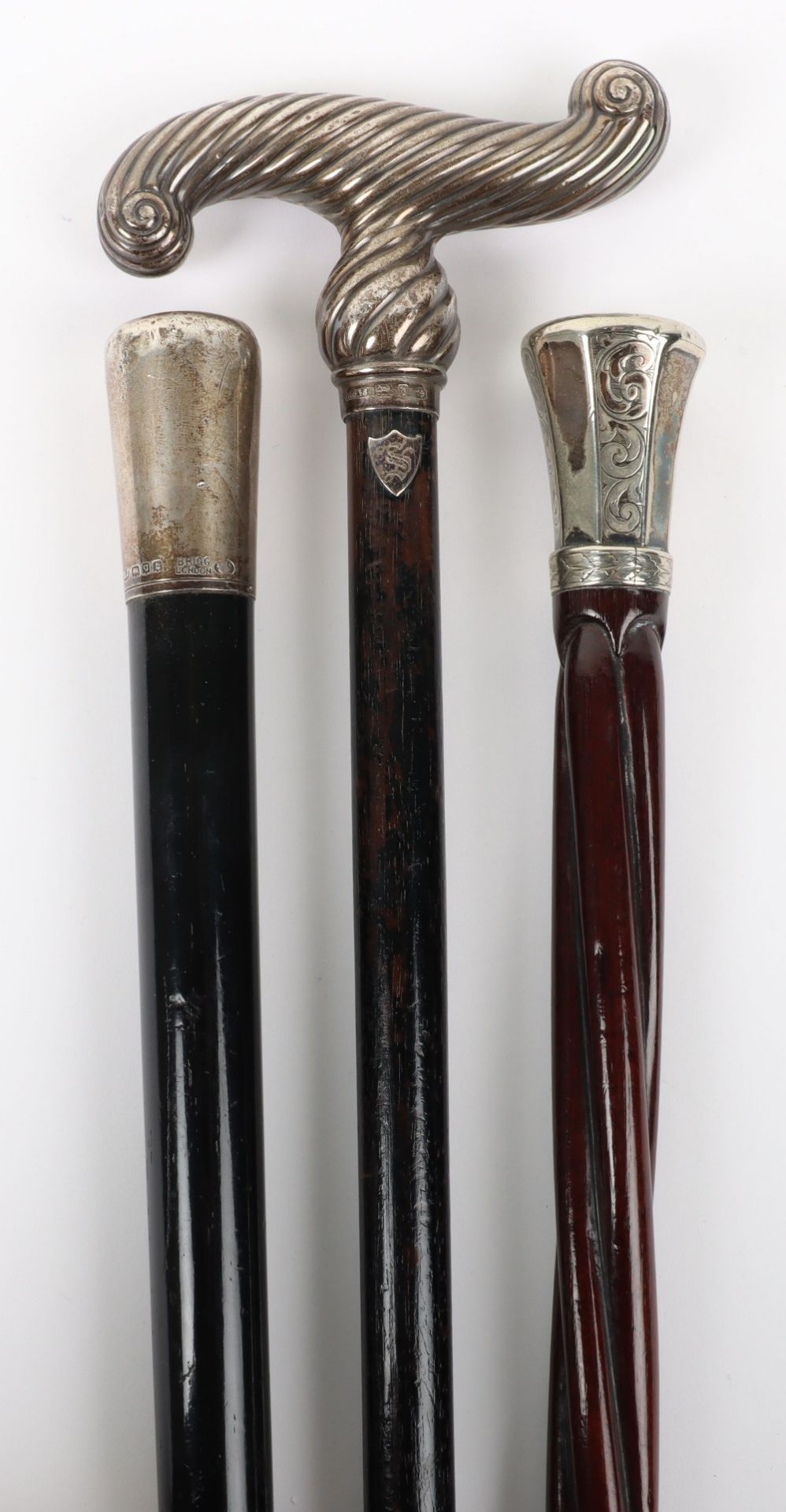 A Victorian silver walking stick, Birmingham 1876 - Bild 4 aus 9