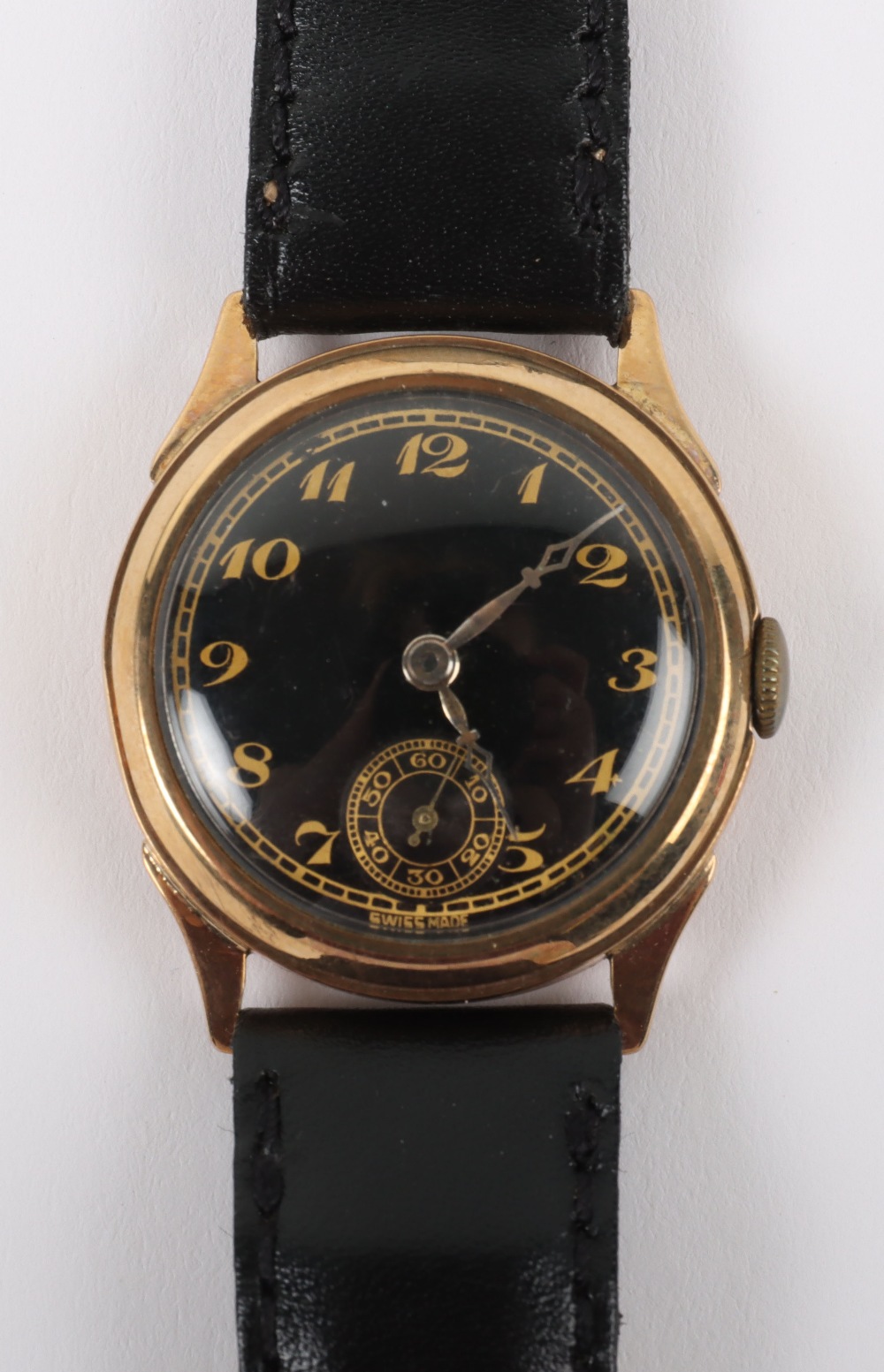 A vintage 9ct gold Swiss made wristwatch, circa 1940