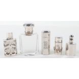 A selection of silver scent bottles