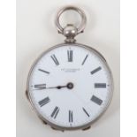 A 19th century silver open face pocket watch, James Houghton Kilburn