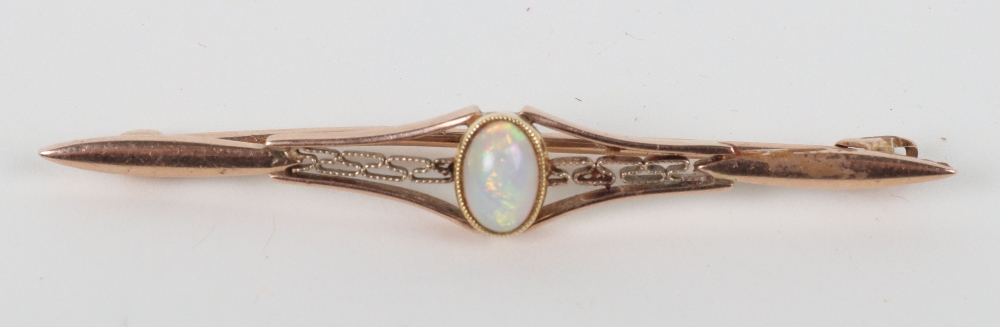 An Edwardian 9ct gold and opal set brooch