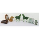 A selection of 20th century jade and jadeite figures