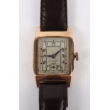 A vintage 9ct gold Swiss tank wristwatch, ‘Non Magnetic’