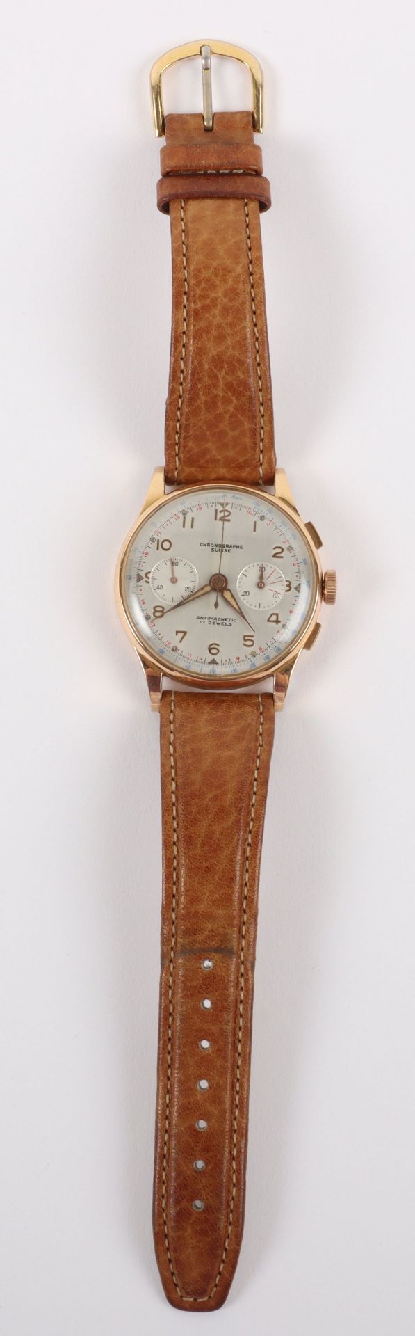 An 18ct gold Chronographe Suisse chronograph gentleman’s wristwatch - Image 2 of 7