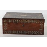 A late 18th century rosewood and brass inlay writing slop, in the manner of George Bullock