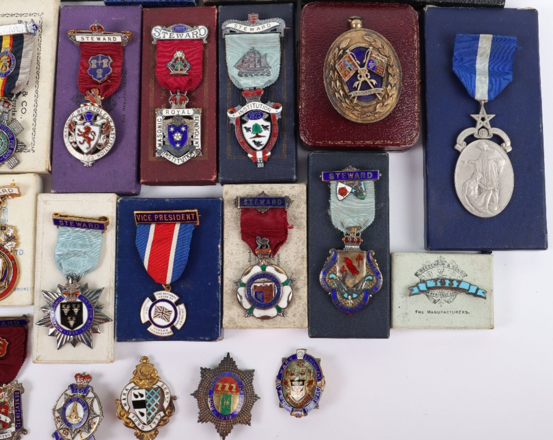 A large quantity of silver and silver and enamel Masonic medals - Image 4 of 6
