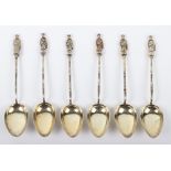 A set of six Chinese silver apostle spoons, Zee Wo, Shanghai
