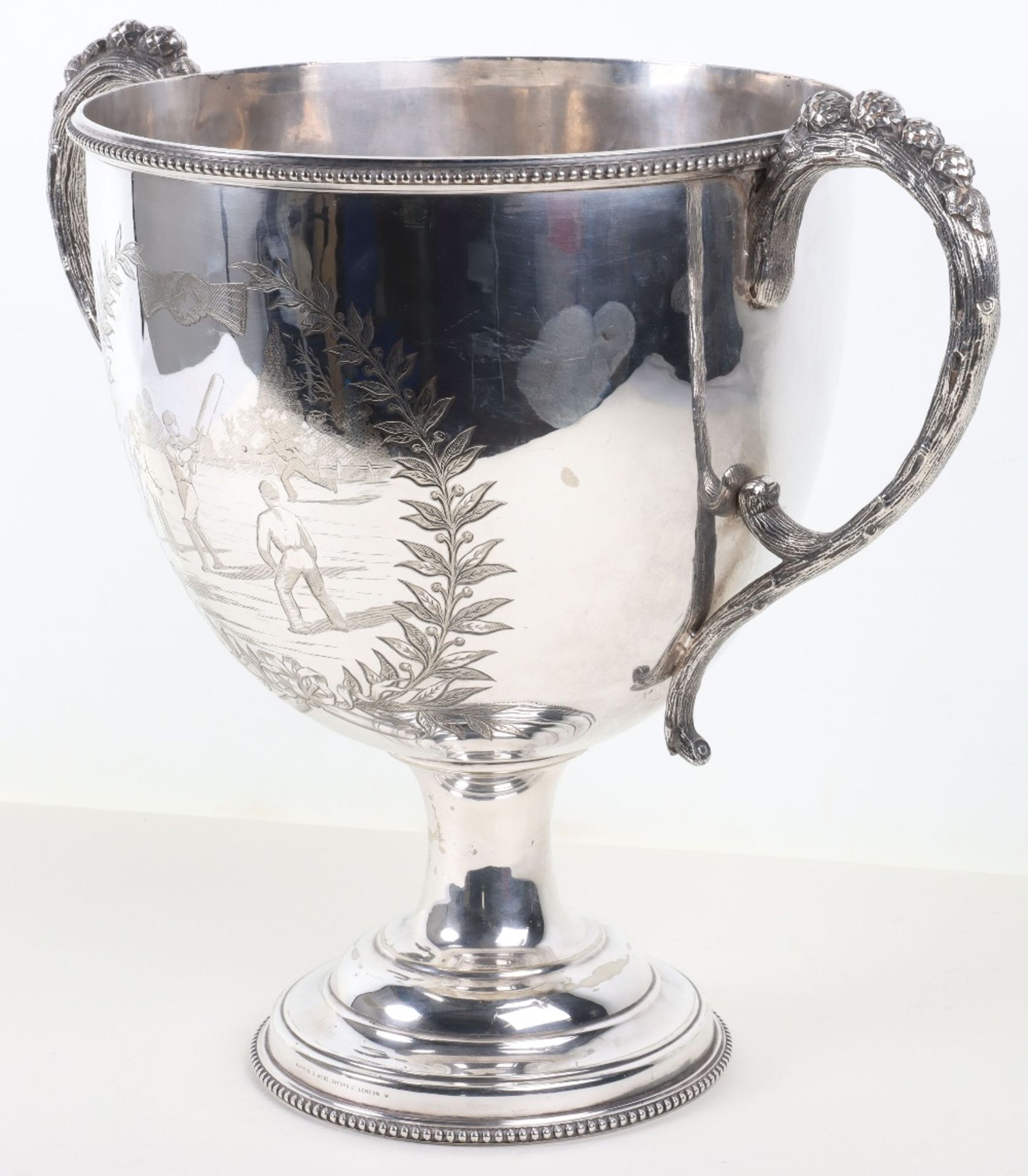 An interesting and substantial 19th century silver plated cricket trophy for the Challenge Cup 1885 - Bild 11 aus 11