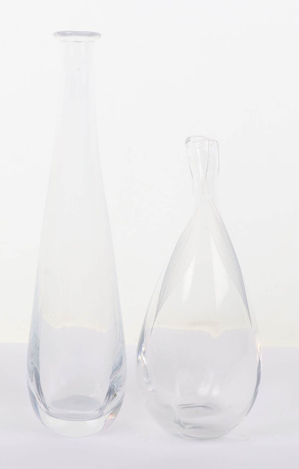 Two Kosta LG glass vases