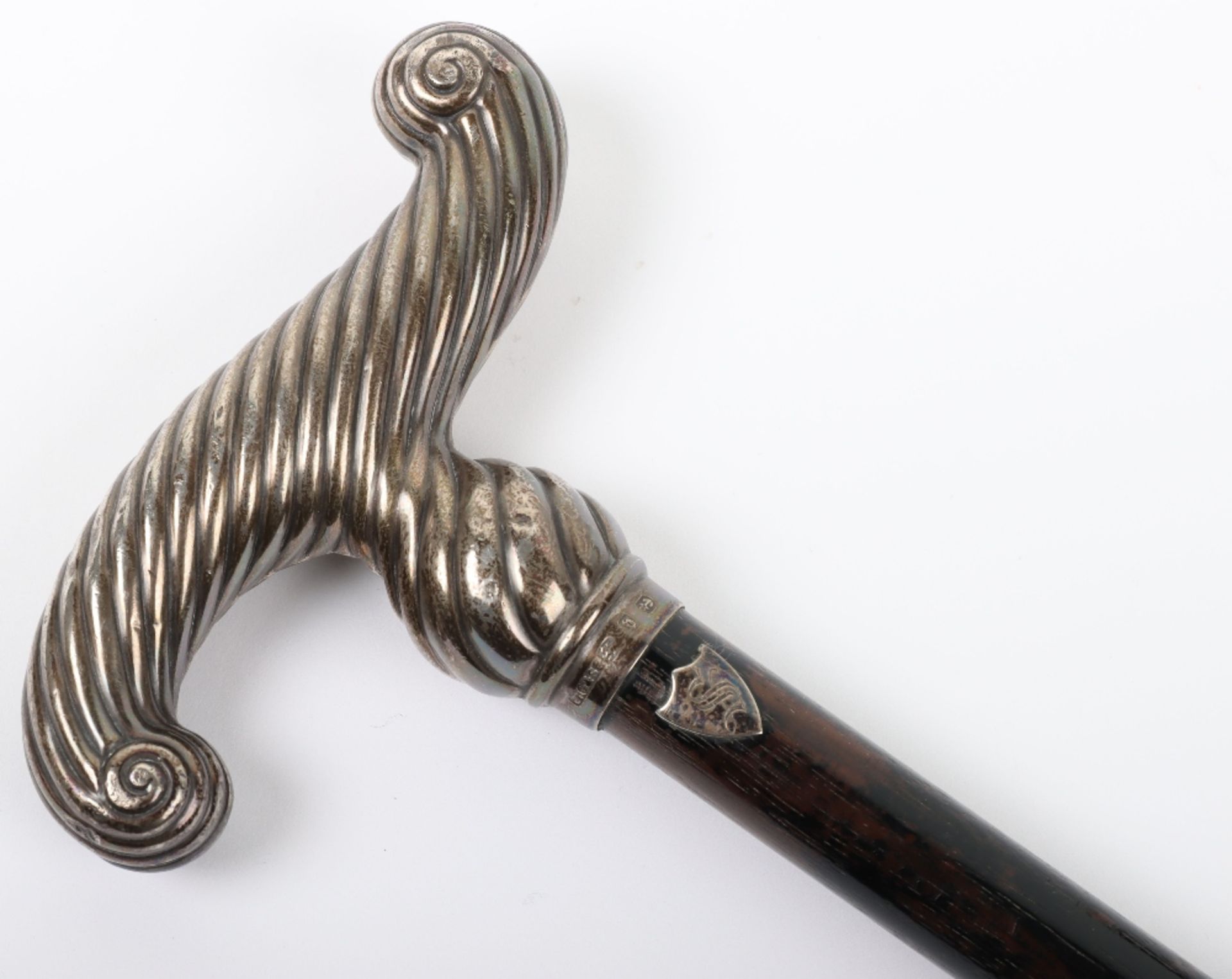 A Victorian silver walking stick, Birmingham 1876 - Bild 7 aus 9