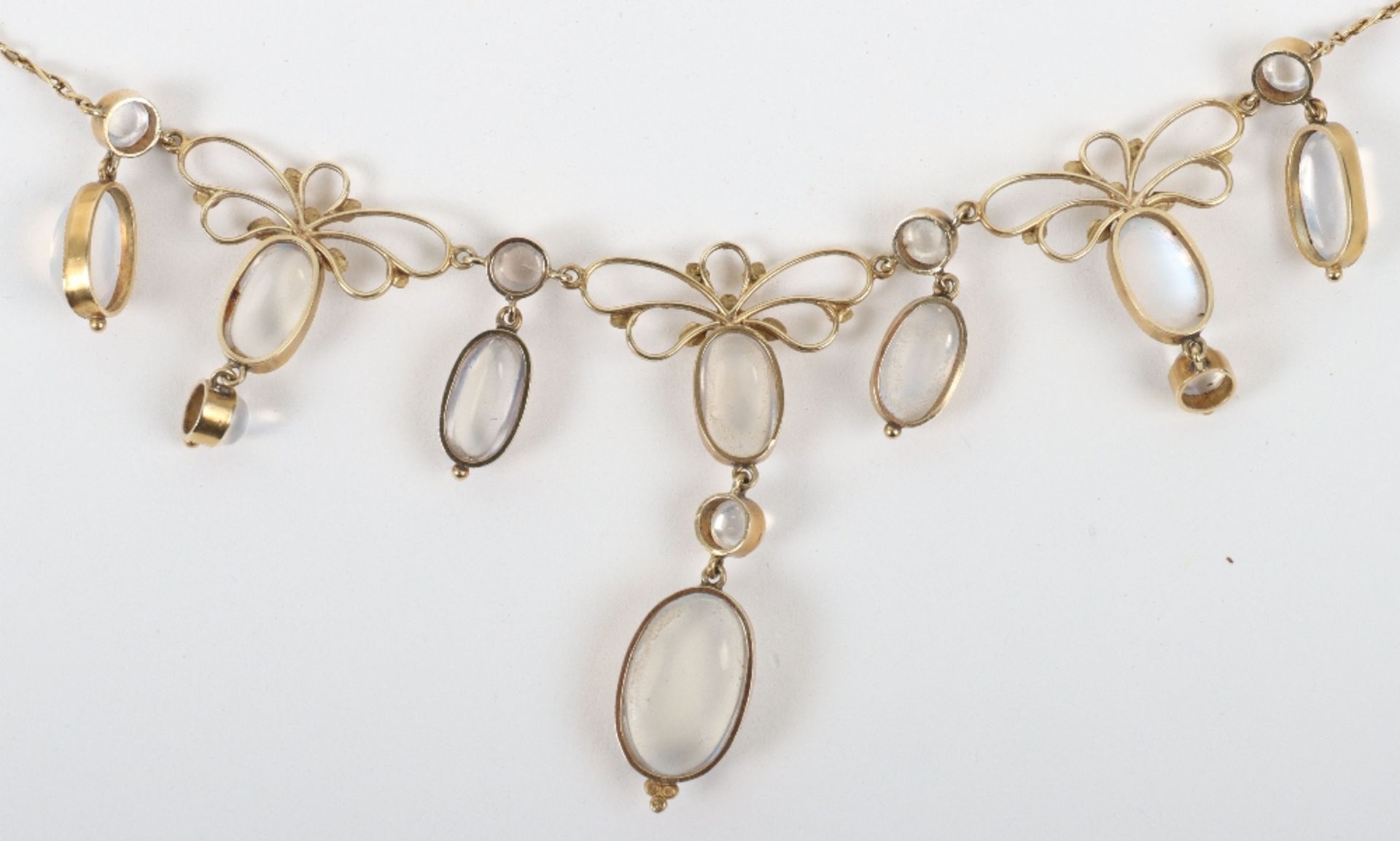 An Art Nouveau gold and moonstone necklace, in the style of Liberty & Co - Image 4 of 4