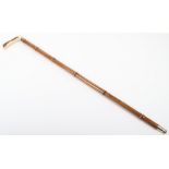 A 19th century bamboo and antler handle combination walking stick