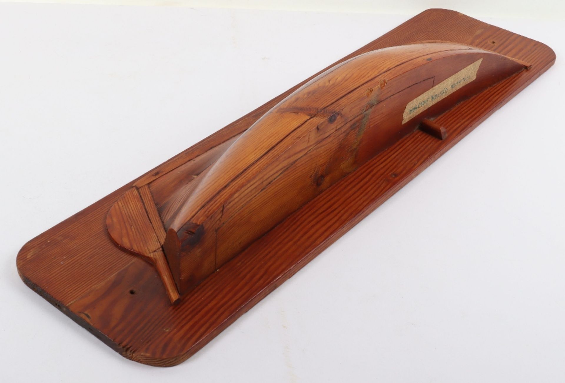 A 19th century pitch pine and beech wall mounted half block model of a boat, ‘Falmouth Oyster Dredge - Image 3 of 7