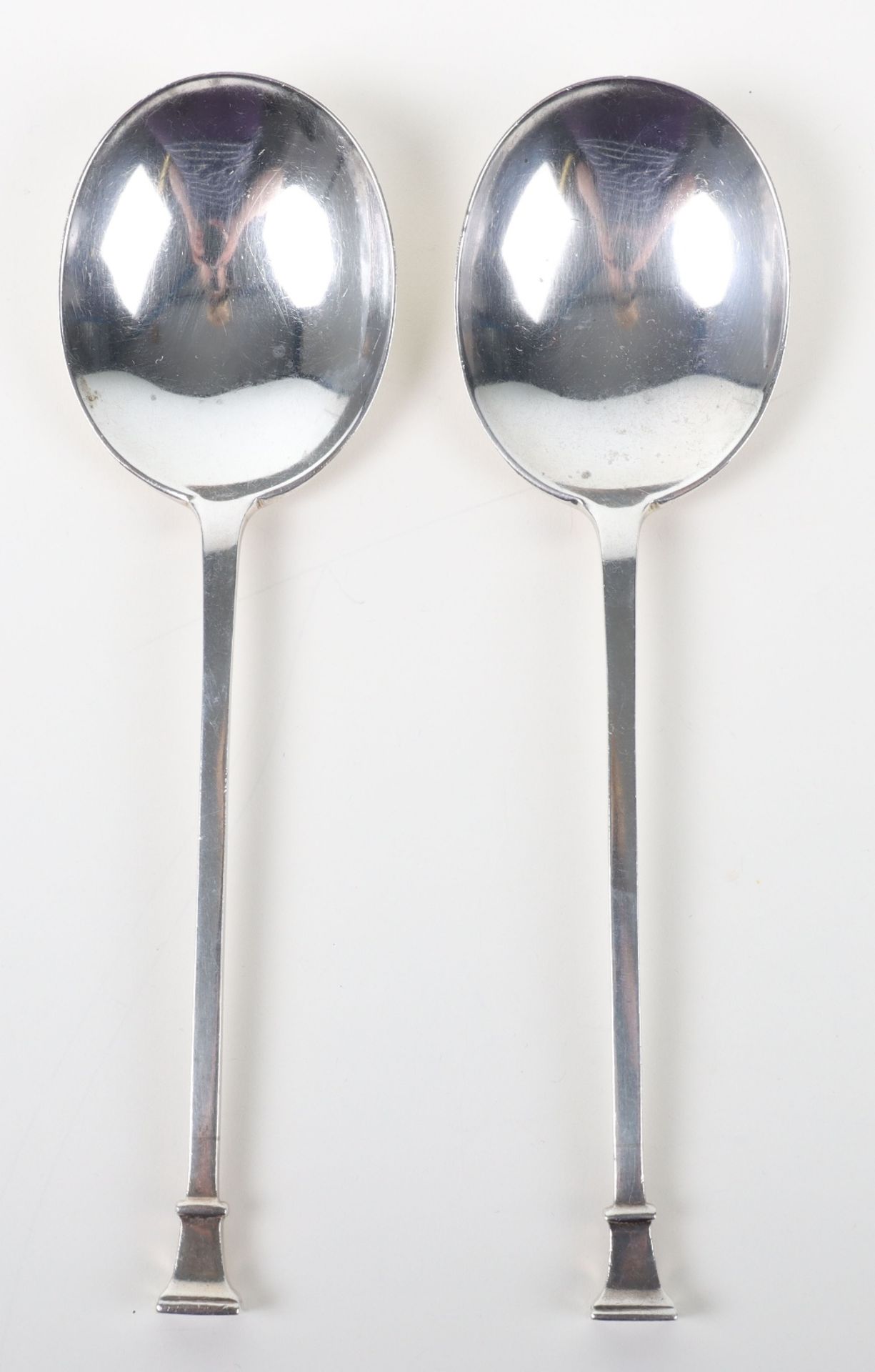 A pair of 17th century style serving spoons by, Josiah Williams & Co, London 1908