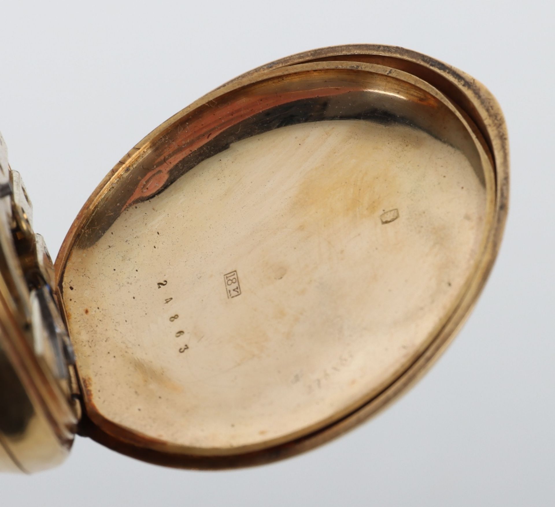 A French 18ct gold pocket watch (af) - Image 4 of 5