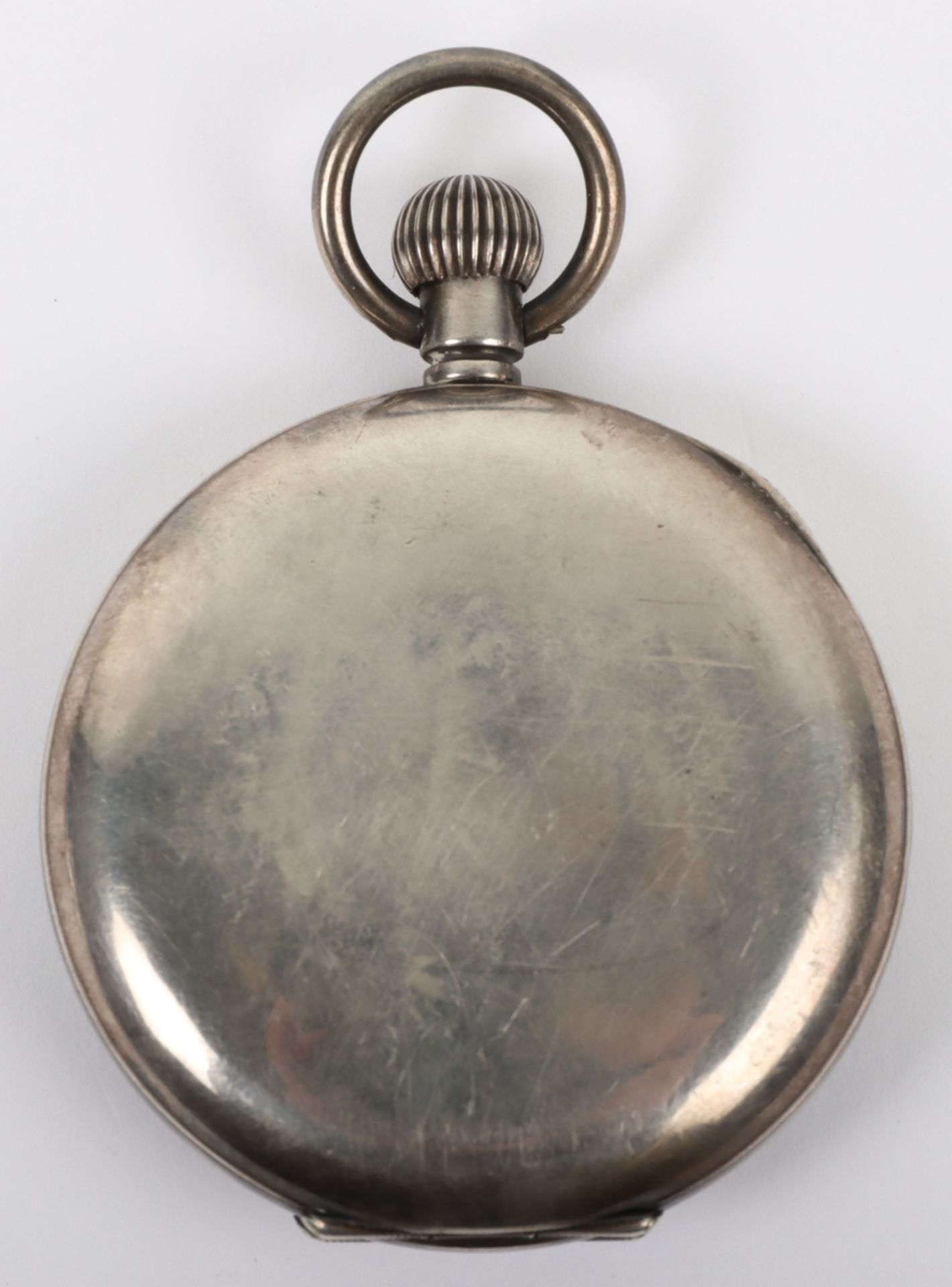 A silver half hunter pocket watch and chain - Bild 2 aus 2