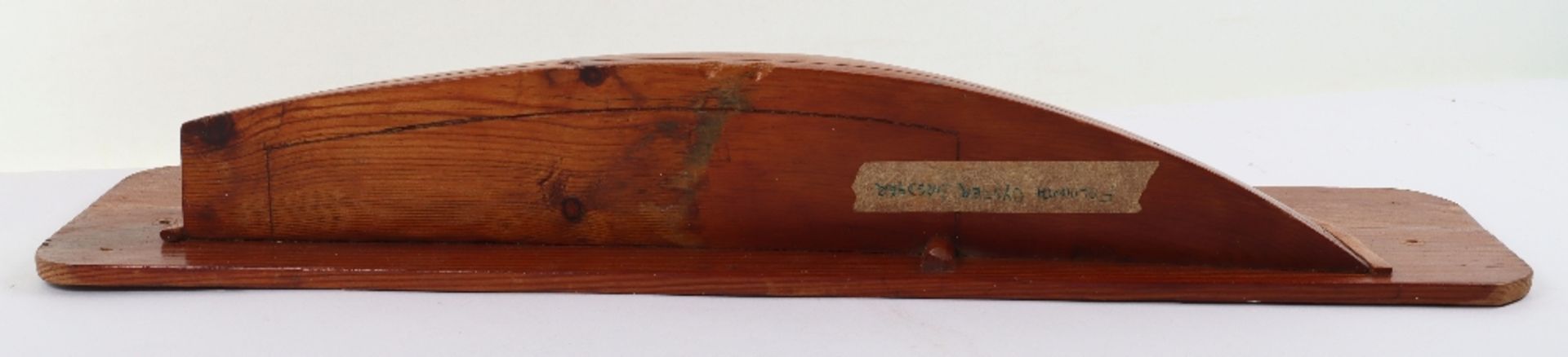 A 19th century pitch pine and beech wall mounted half block model of a boat, ‘Falmouth Oyster Dredge - Image 4 of 7