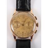 A vintage 18ct gold Titus Geneve chronograph gentleman’s wristwatch, circa 1950