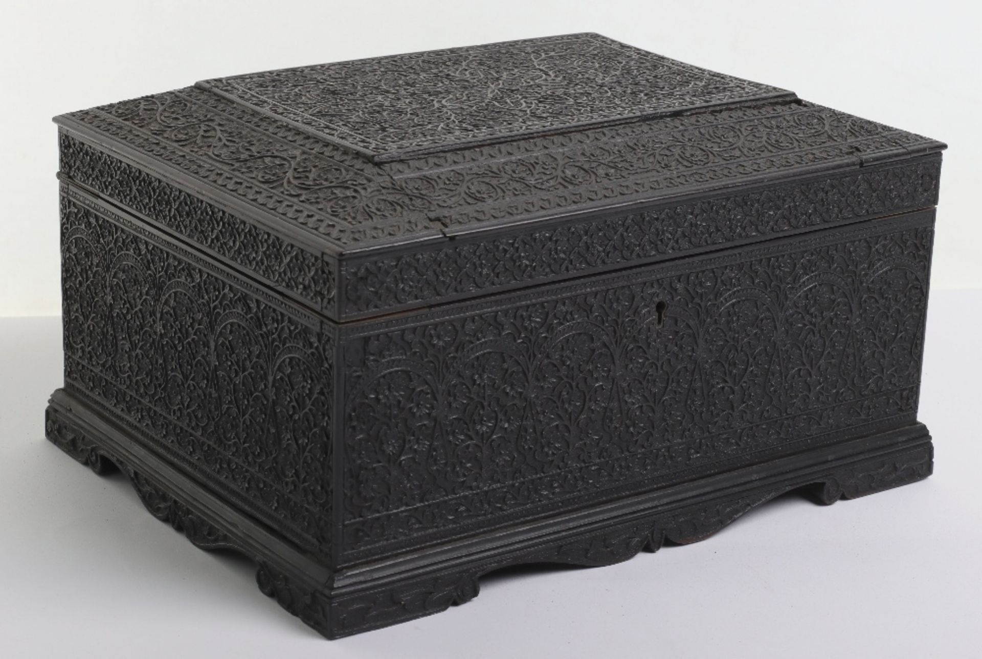 A fine Indian carved sandalwood casket, 19th century, probably Mysore - Image 3 of 5