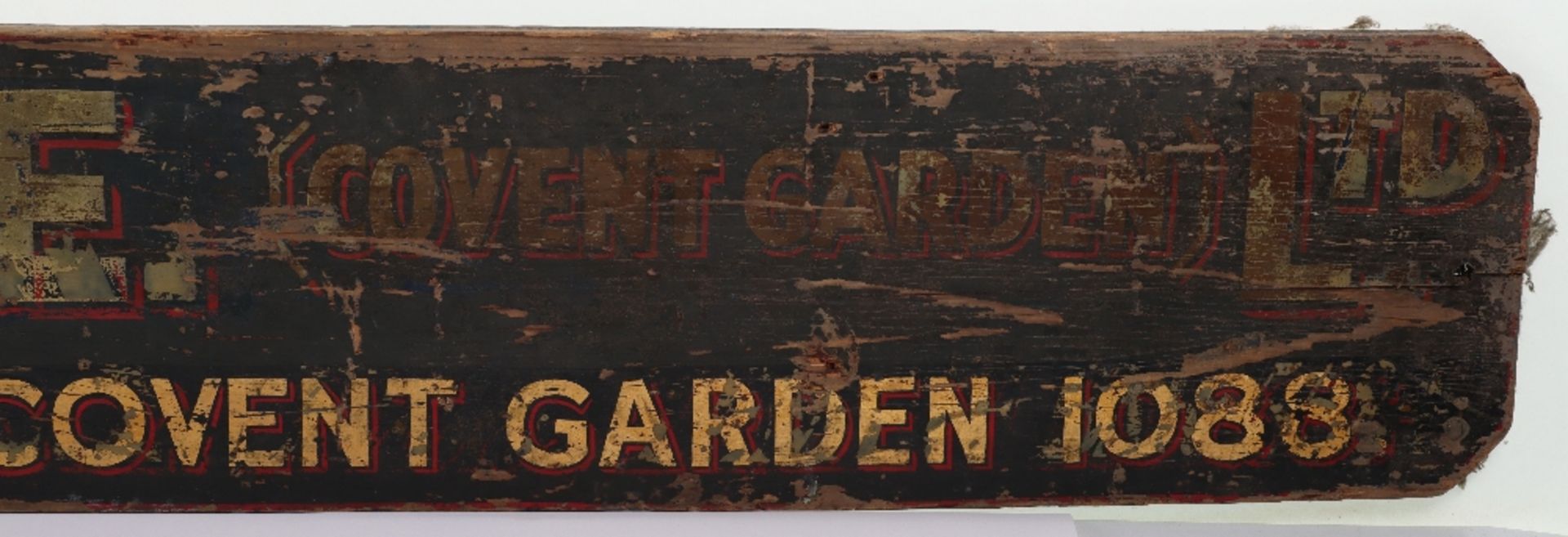 A vintage painted wood sign ‘Temple Haulage (Covent Garden Ltd) 35 Long Acre W.C.2, Phone, Covent Ga - Image 4 of 5