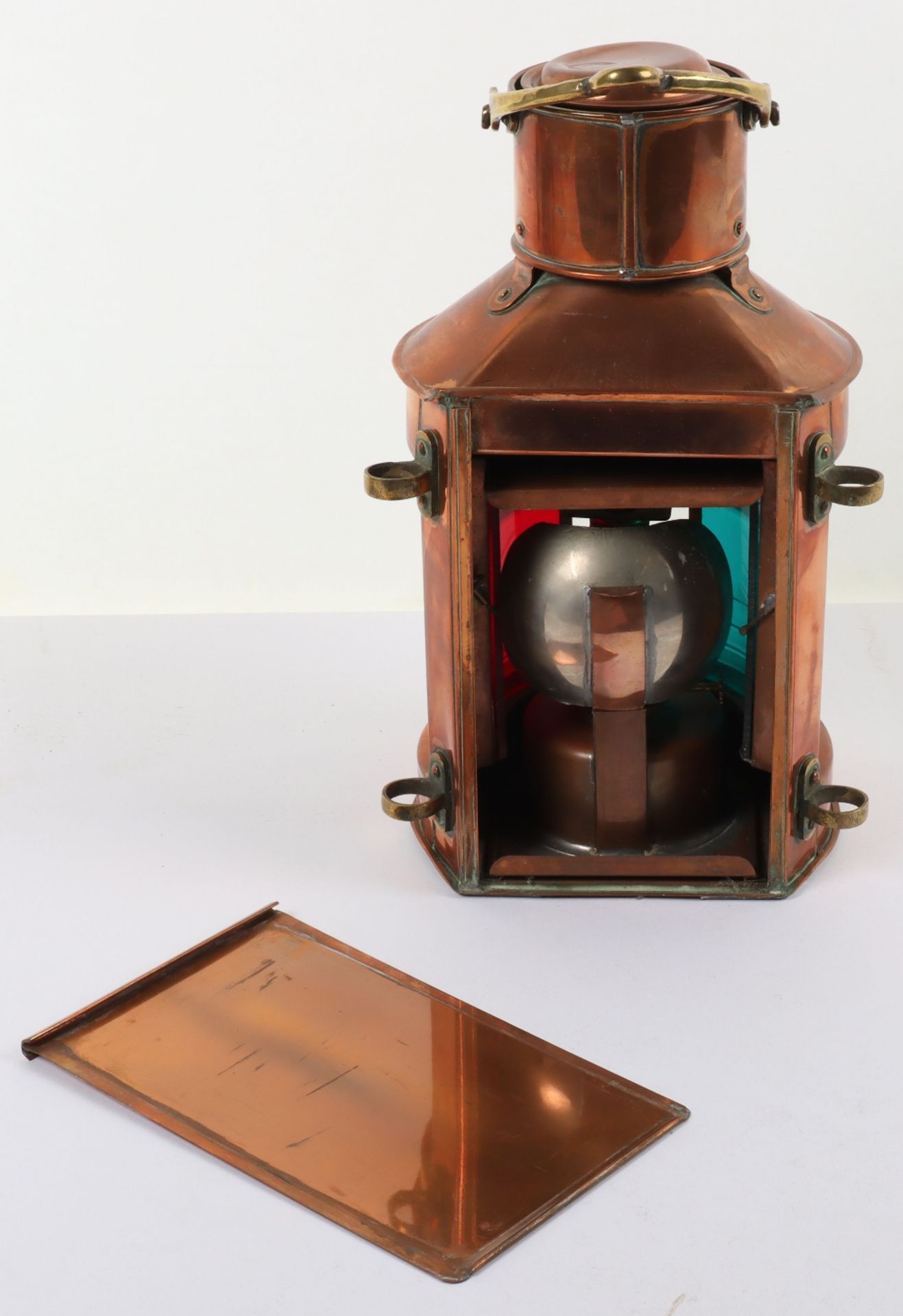 A copper and glass Meteor ships lantern - Image 9 of 11